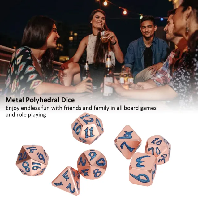 Hot 7pcs Metal Dices Set Clear Numbers Different Polyhedral Shapes Dices For Boa