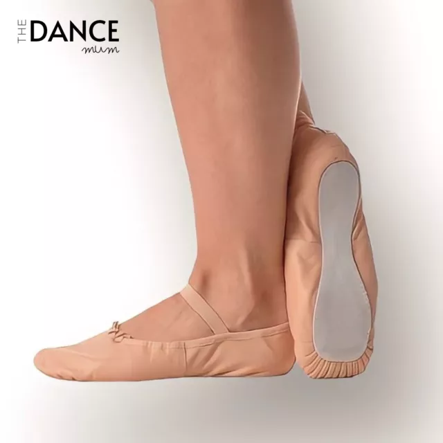 Girls Pink Ballet Shoes - Full Sole & Soft Quality LEATHER Kids Children Adults