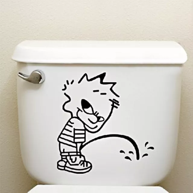 Funny Naughty Boy Style Waterproof DIY Toilet Seat Sticker Bathroom Decal