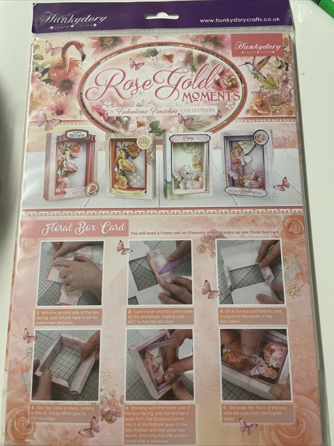 Hunkydory Roségold Luxus BOX KARTEN Sammlung - Blumenboxen