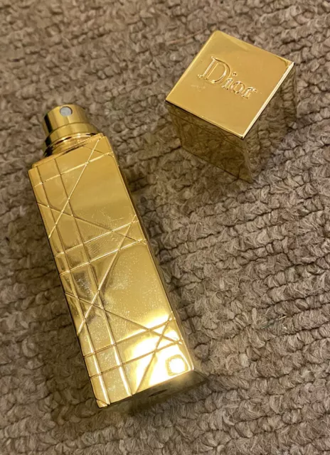 Vtg Christian Dior Jadore Reusable Gold Metal Handbag Bottle Empty 5ml 3.5 Inch