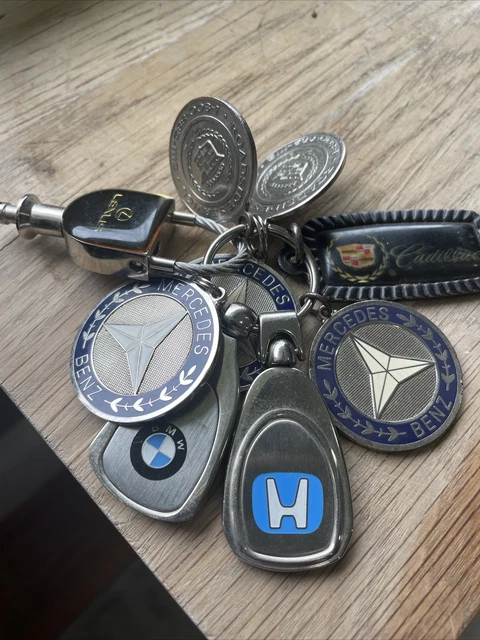 Rare lot of 9 car keychain fob’s mercedes, BMW, Cadillac, Honda, Lexus