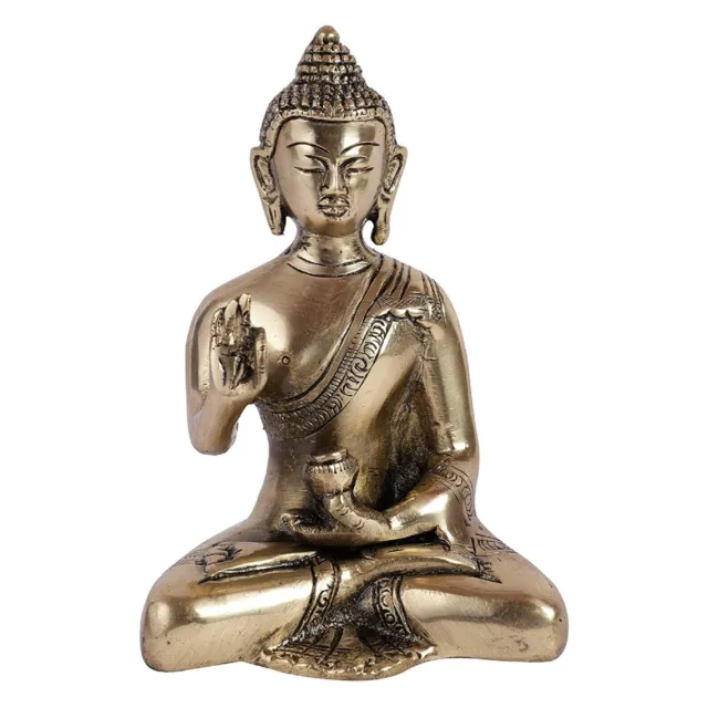 brass Buddha Healing 7 Inches Ashirwad Mudra Brass Statue/ home décor/ showpiece