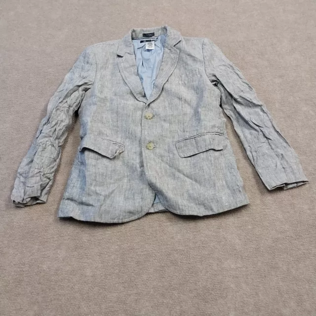 Crewcuts Thompson Boys Youth Size 10 Gray Long Sleeve Two Button Blazer Jacket