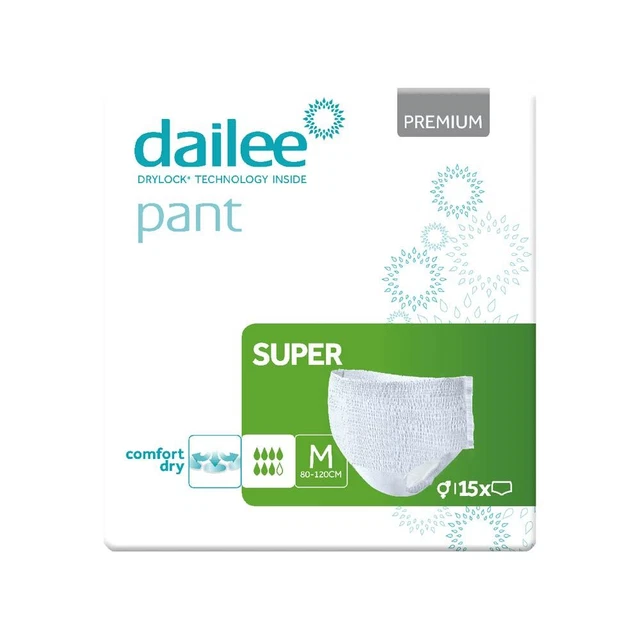Dailee Pantalon Premium Super M (Medium) 15 Pièce (1 Pack)
