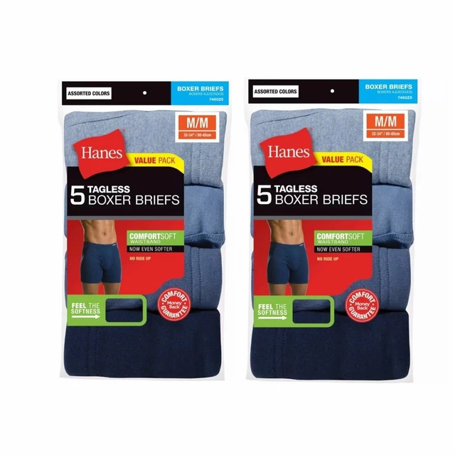 HANES MEN'S TAGLESS Boxer Briefs 10PACK Underwear S, M, L XL Colors