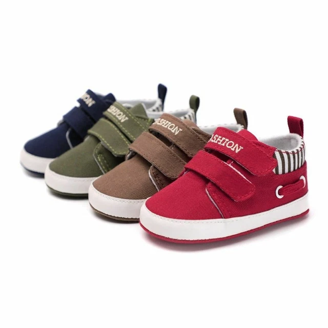 Neonato Bambino Bambina Scarpe Tela Suola Antiscivolo Morbido Culla Scarpe