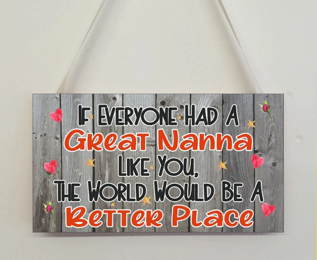 Geschenk für großartige Nanna - Die Welt wäre ein besserer Ort - Neuheit lustige Plakette