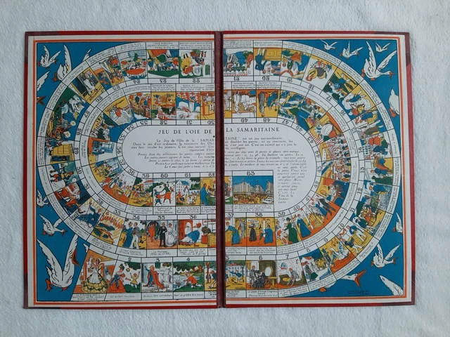 Ancien Jeu De L'oie Pour Enfant - Vers 1890 - Jeu De Société Vintage - Occasion