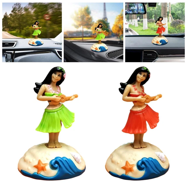 Poupée hawaïenne pour tableau de bord - Fille dansante hawaïenne pour voiture - Figurines cadeaux pour décoration d'intérieur - Taille mini - Installation facile - Accessoires