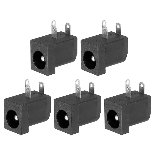 5.5x2.5mm DC Power Connector, 5 Pack 3 Pin PCB Mounting Female Plug Jack