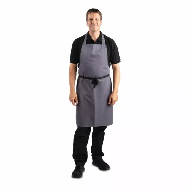 Whites Chefs Clothing Bib Apron in Polycotton with Extra Long Ties