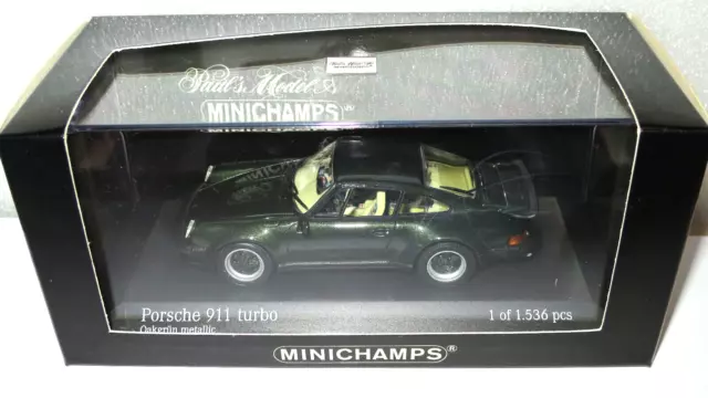 1/43 Minichamps Porsche 911 Turbo 1997 Dark Green Metallic   Ltd Ed #430 069001