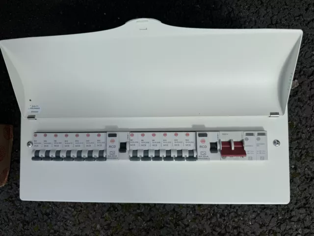 WYLEX WNM1773 13 WAY FLEXIBLE POPULATED METAL CONSUMER UNIT DUAL RCDs 80A