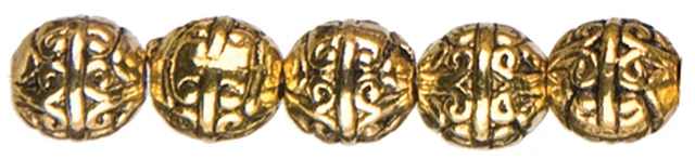 Cuentas de metal básicas de joyería de 8 mm 24/paquete-rollo de oro -34708206