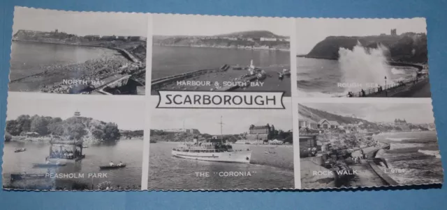 Scarborough - Various Views - Panorama Postcard - 1964 with Postage Due Stamp