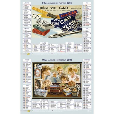 2023 CALENDRIER DE La poste, Almanach du facteur, publicités vintages