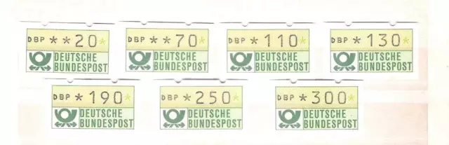 Bund Automatenmarken ATM 1 VS2 postfrisch **, alle mit Zählnr.