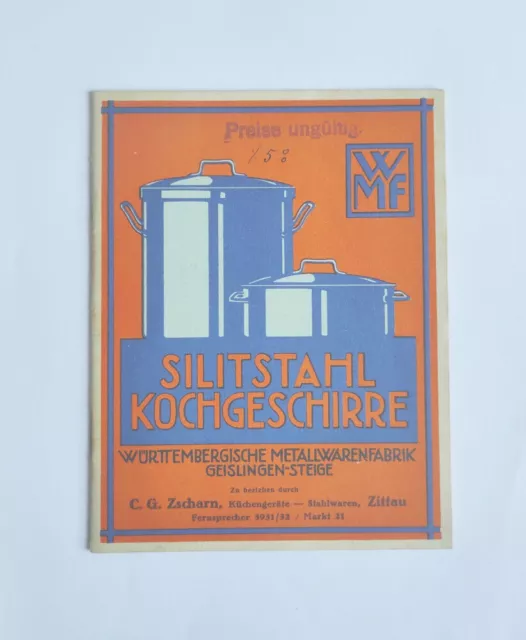 WMF Silitstahl Kochgeschirre Württemberg Metallwarenfabrik Catalog Preislis