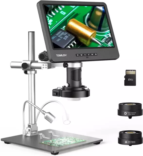 TOMLOV DM602PRO LCD Digital Microscope 10.1"  2000X Coin Microscope Magnifier