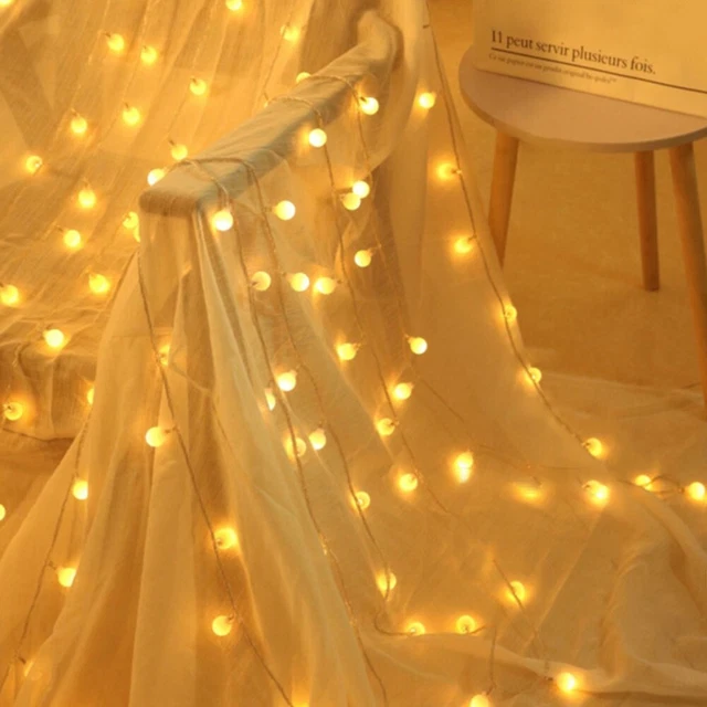 Luz de senderismo Cadena de luces LED USB/Funcionamiento con batería 5cm Bombilla