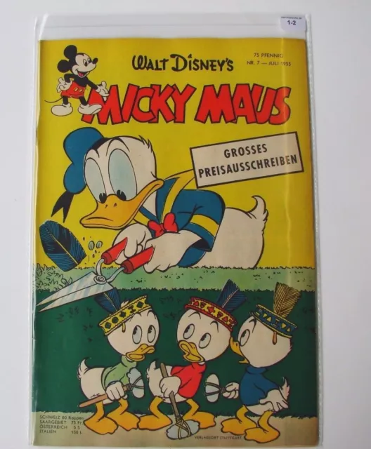 Micky Maus (Ehapa, Gb.) Jahrgang 1955 Nr. 7 (Z1-2)