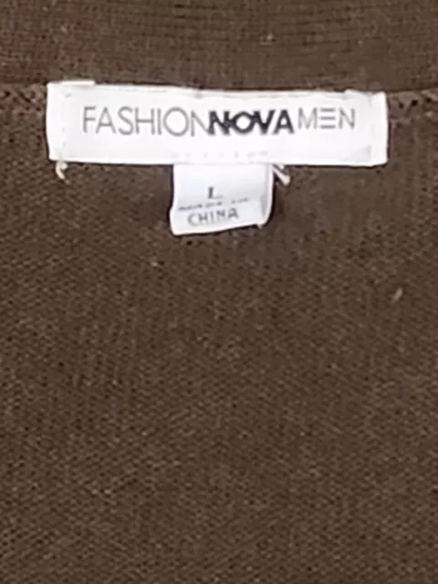 FASHION NOVA MEN'S Green Cardigan Sweater Knit Sz Large Military Green ...