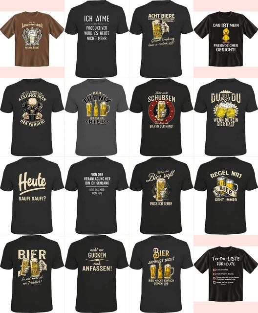 Festa Del Papà Regalo per Uomini Compleanno T-Shirt Con Motti Birra T-Shirt