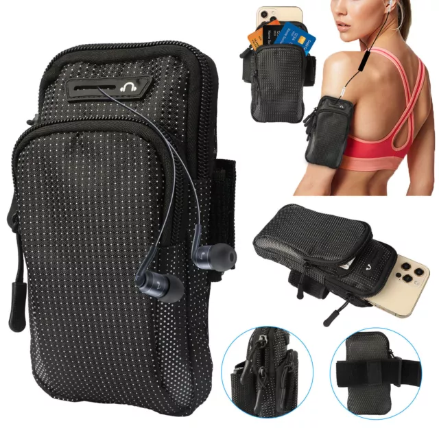 Cell Phone Armband Running Phone Holder Sports Arm Band Strap Gym Pouch Key Bag