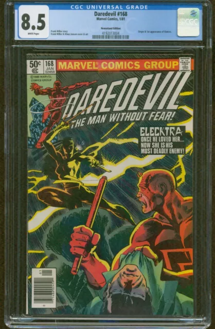 DAREDEVIL #168 CGC 8.5 NEWSSTAND 1981 1st appearance of Elektra Frank Miller 900
