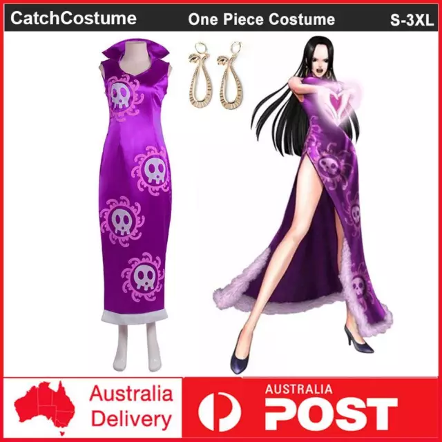 One Piece Boa Hancock Cosplay Costume Cheongsam Women Halloween Fancy Dress