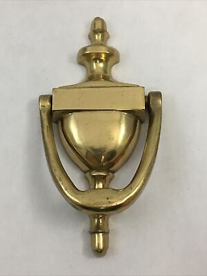 Vintage 6" Polished Brass Door Knocker Classic Decorative Design Drop Bail