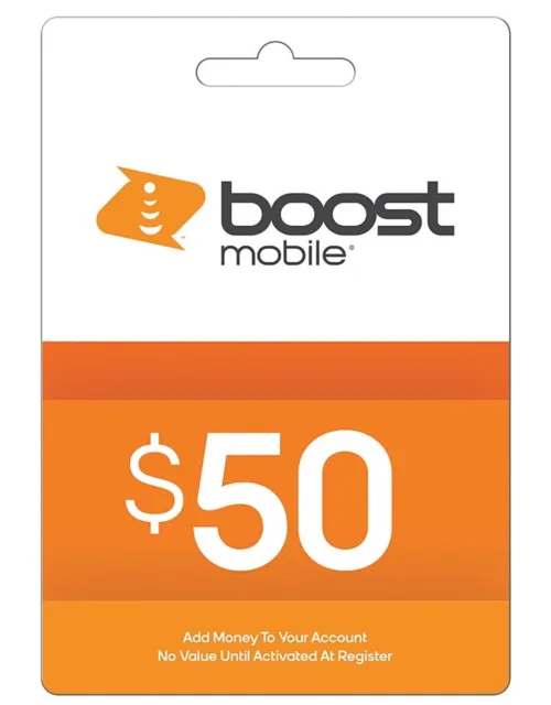 Boost Mobile Refill Card 50$ , Reboost Card Added Directly To Yr Account