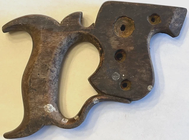Old Antique Hand Saw Handle Only Fine Woodworking Tool 19th Century Decorative