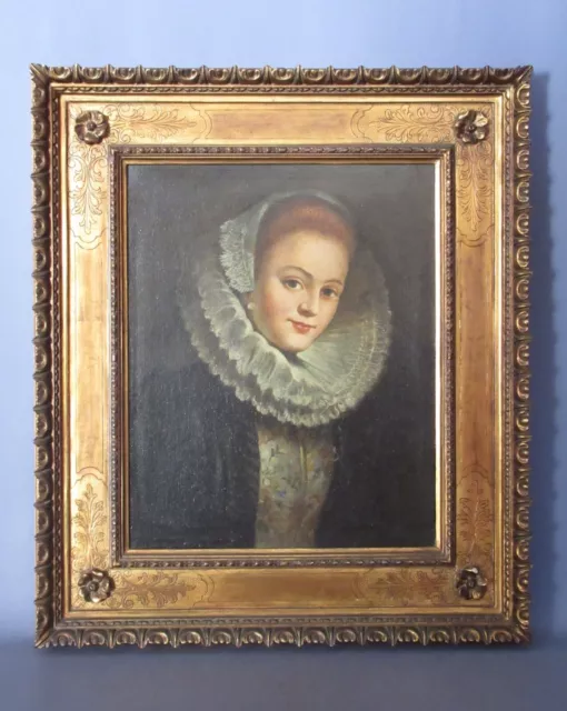 Imagen Óleo sobre Lienzo Retrato Mujer Gräfin Dama Firmado Audrik Pintado a Mano