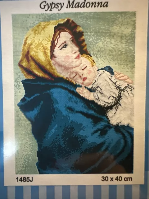 Printed needlepoint Tapestry Gobelin 30x40 cm Gypsy Madonna Orchidea