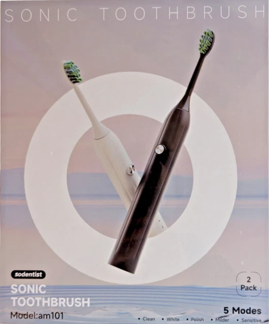 Sonic Toothbrush Sodentist, elektrische Zahnbürsten 2er Pack Modell AM101 NEU,