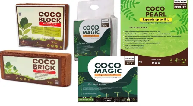 Coco Bricks| Organic Coco Peat | Coconut Fibre Reptile Friendly| Planting Soil