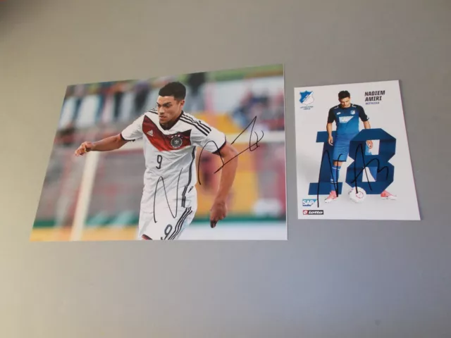 Nadiem Amiri  DFB  TSG 1899 Hoffenheim signiert signed Autogramm 20x28 Foto + AK