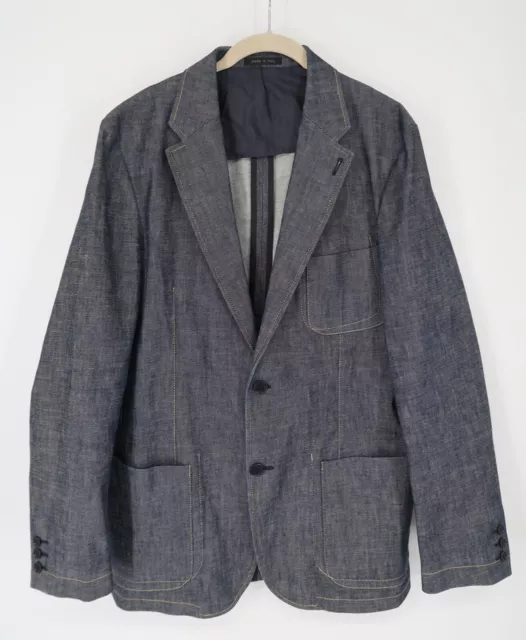 Vintage Calvin Klein Men's 42 Denim Jean Blazer Jacket Sport Coat Size 52 Italy