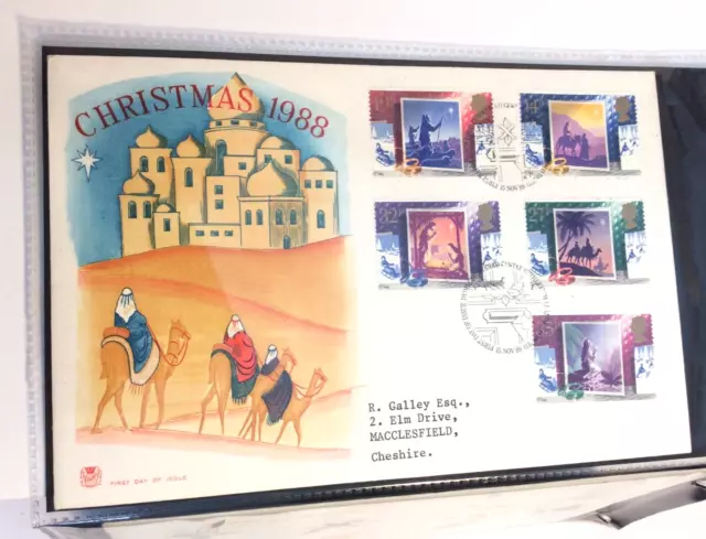 GB 1988 Christmas FDC 5 stamps Bethlehem Wales PM Royal Mail 1st Day Cover