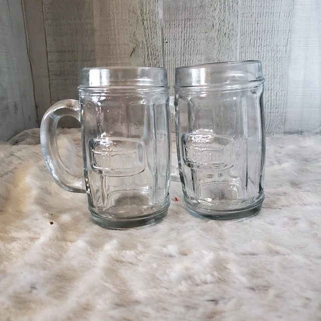 Corona Beer Branded Drinking Barrel Handled Clear Glass Mug 12 Oz