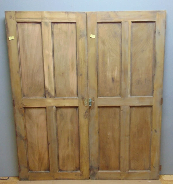 Pair Pine Victorian Alcove Cupboard Doors ref 95D