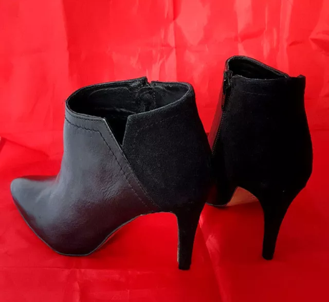 sexy bottine boots femme noire cuir talon aiguille 8,5 cm neuf 37 39 40