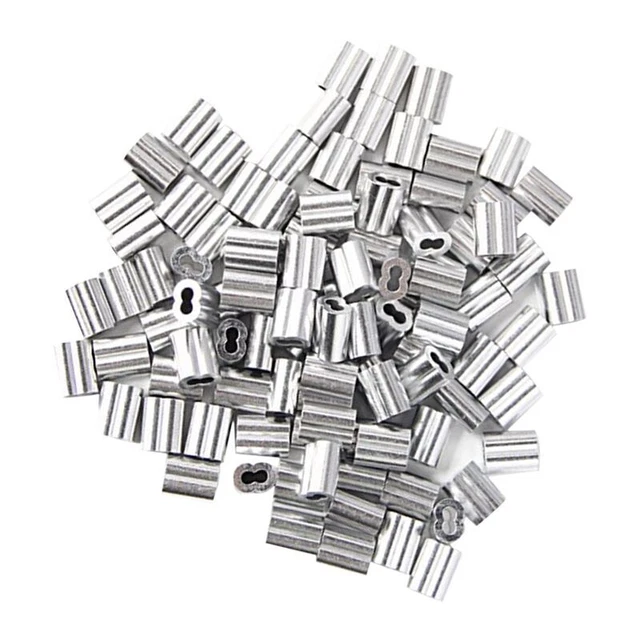 120x Aluminum Crimping Loop Sleeve for 2mm Diameter Wire Rope and Cable X7U1U1 2