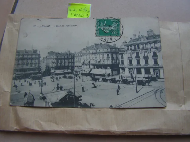 carte postale  vers  1900  angers place du ralliement