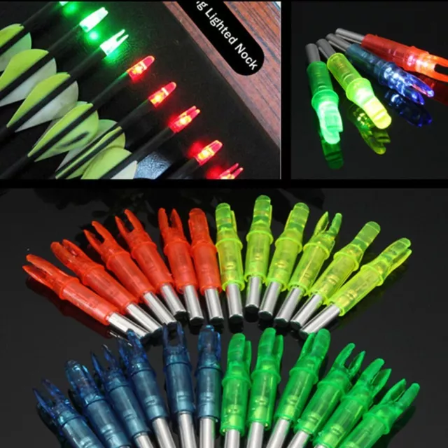 12Pcs LED Hunting Shoot Archery Arrows Lighted Nocks 6.2mm Arrow Nock Tail Newly