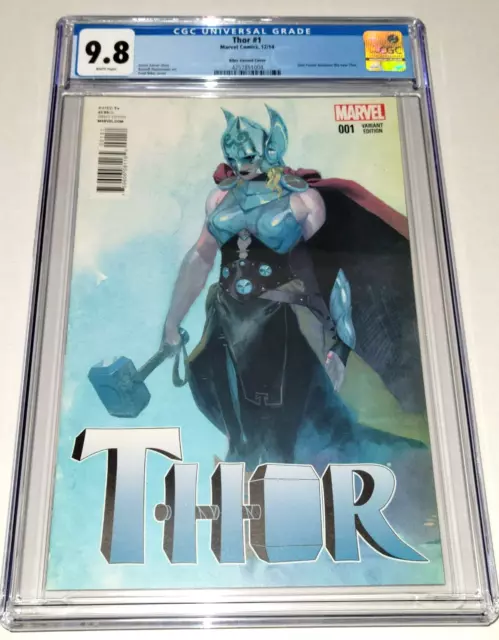 Thor #1 Ribic Variant CGC 9.8 NM/MT White Pages Marvel 2014 Jane Foster New Thor