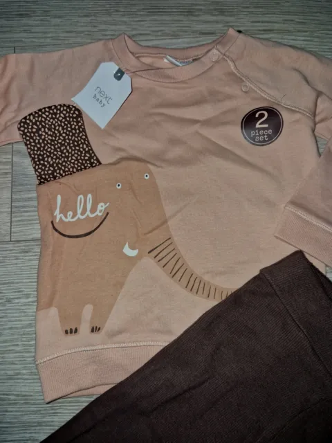 NEXT Baby Girl Outfit Sweatshirt and Leggings Set Age 9-12 Months Brand New 10