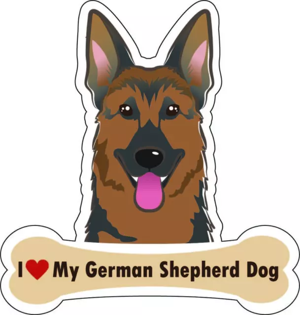 Dog Bone Sticker I Love My German Shepherd Car Sign Puppy Decal Buy2 Get3rd Free